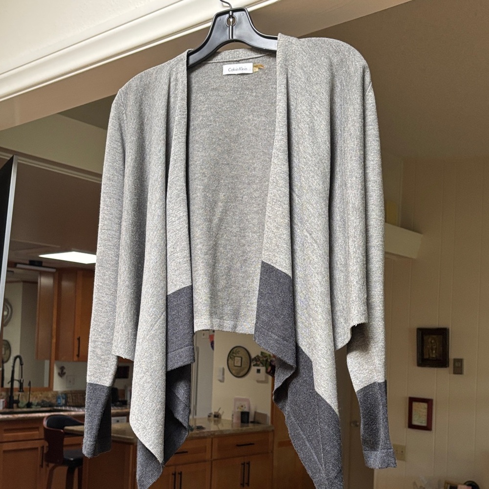 Calvin Klein Two-Tone Gray Cardigan